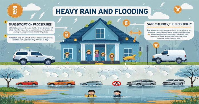 heavy raining and flooding