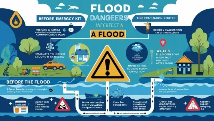 before, during and after a flood